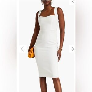 Victoria Beckham White Midi Sleeveless Bodycon Dress